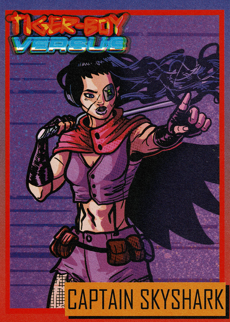 Tiger Boy Versus Trading Card - Captain Skyshark